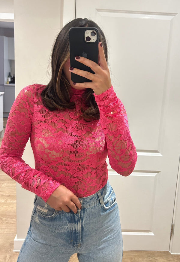 Pois ポワwarm sheer bodysuit【pink】 - トップス Pois ポワwarm sheer bodysuit【pink】 - トップス