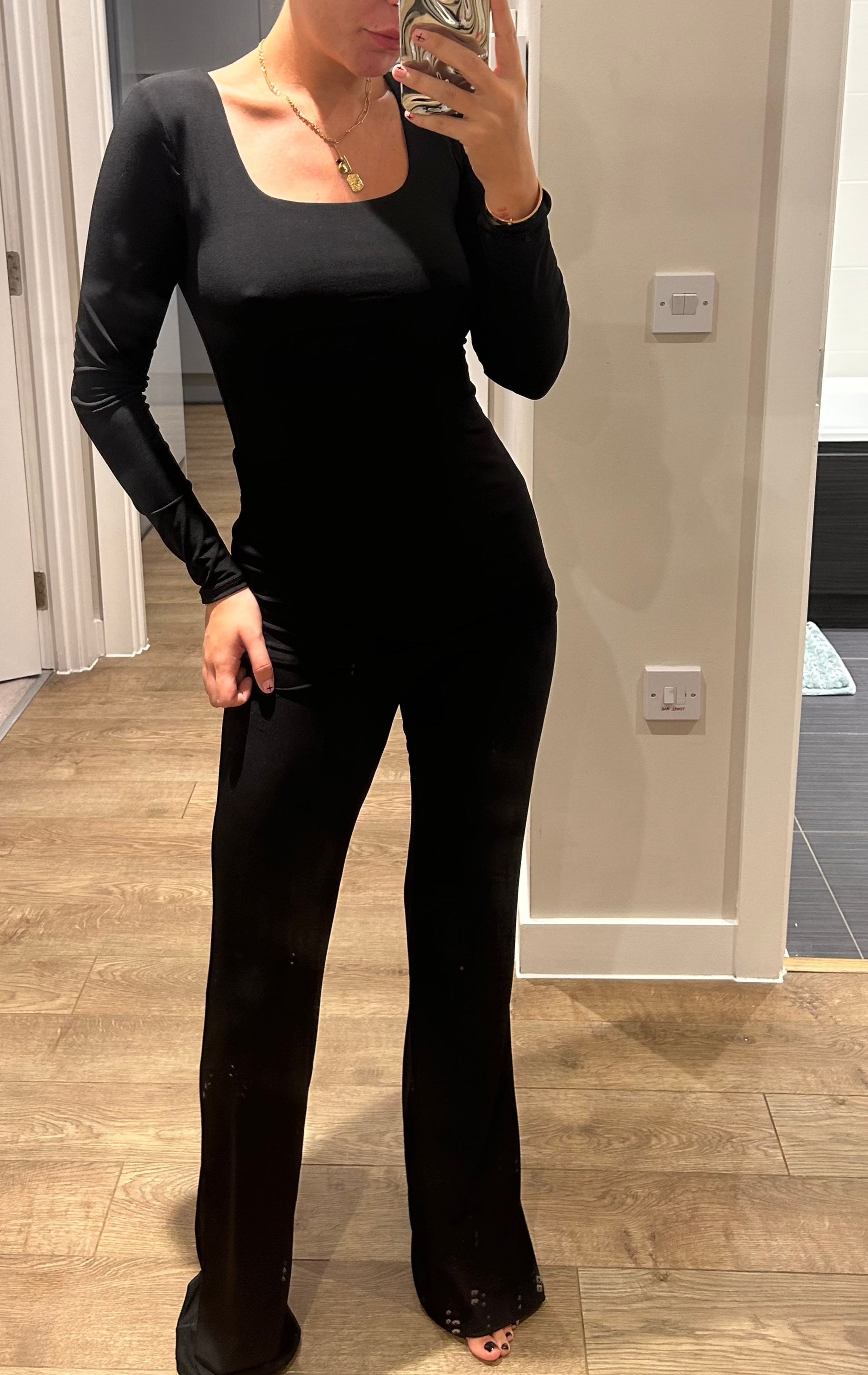 Black Zara Long Sleeve Lounge Wear – John Zack - Main Image