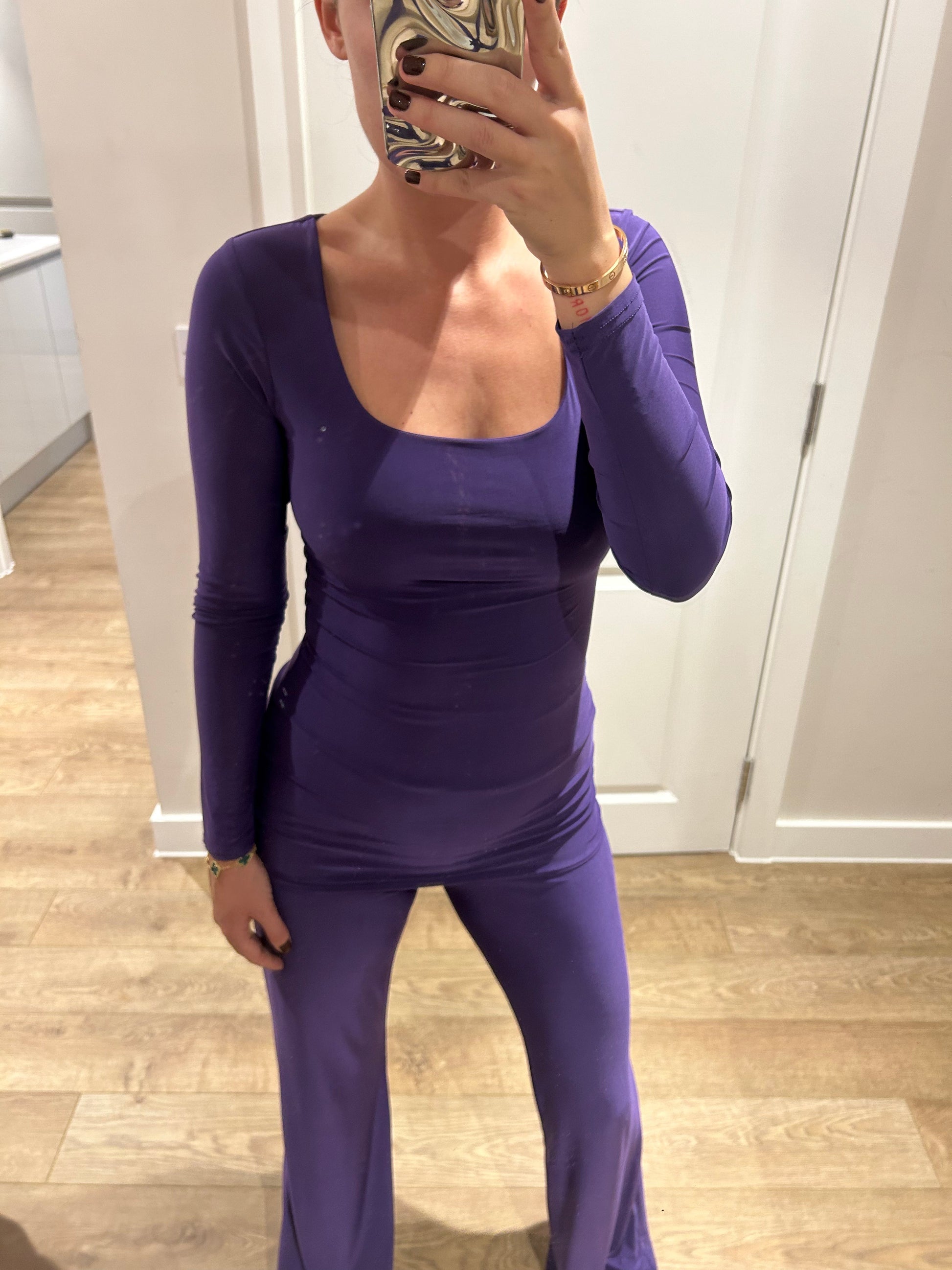 Deep Purple Zara Long Sleeve Lounge Wear