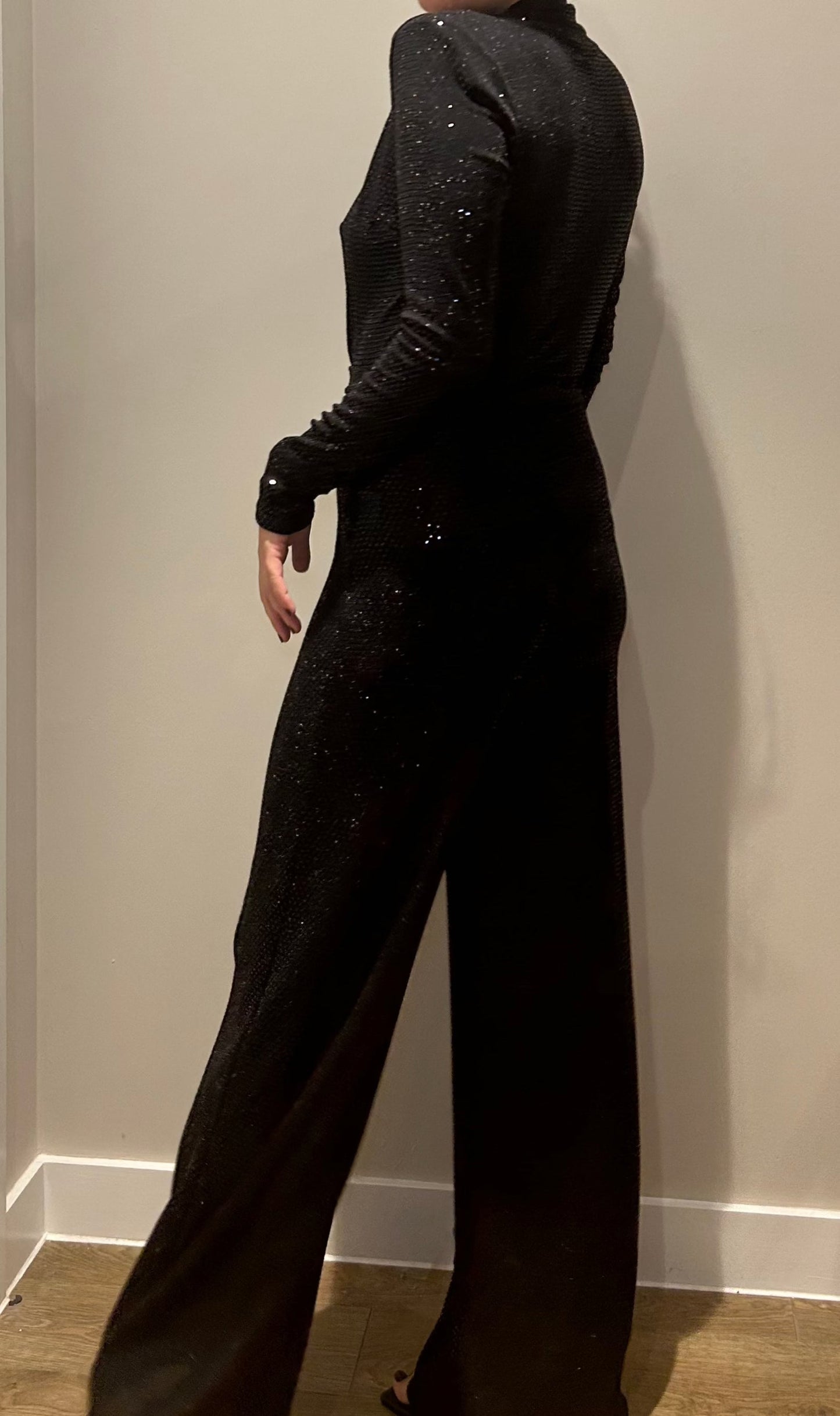 Black Sequin Jumpsuit