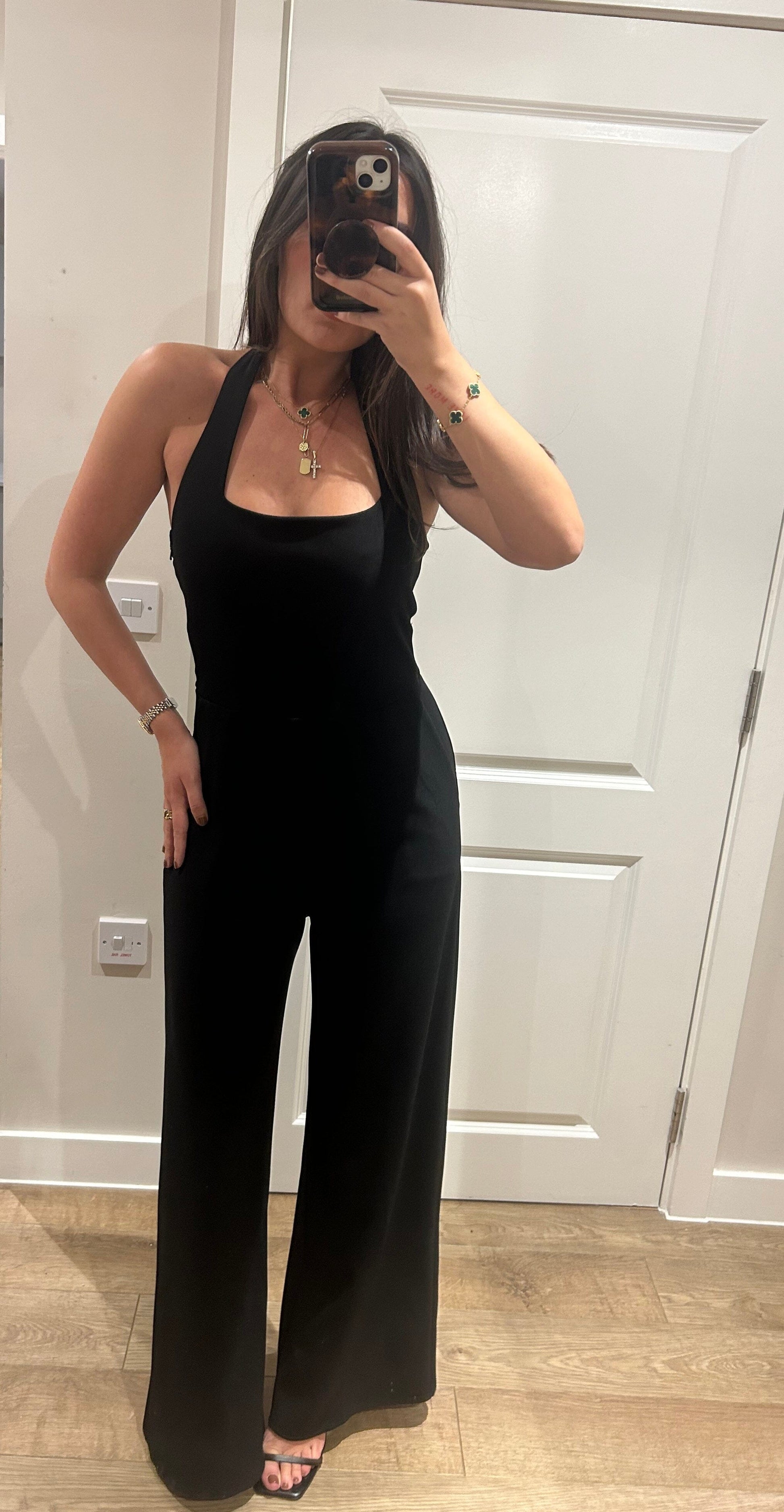 Halterneck Structured Jumpsuit