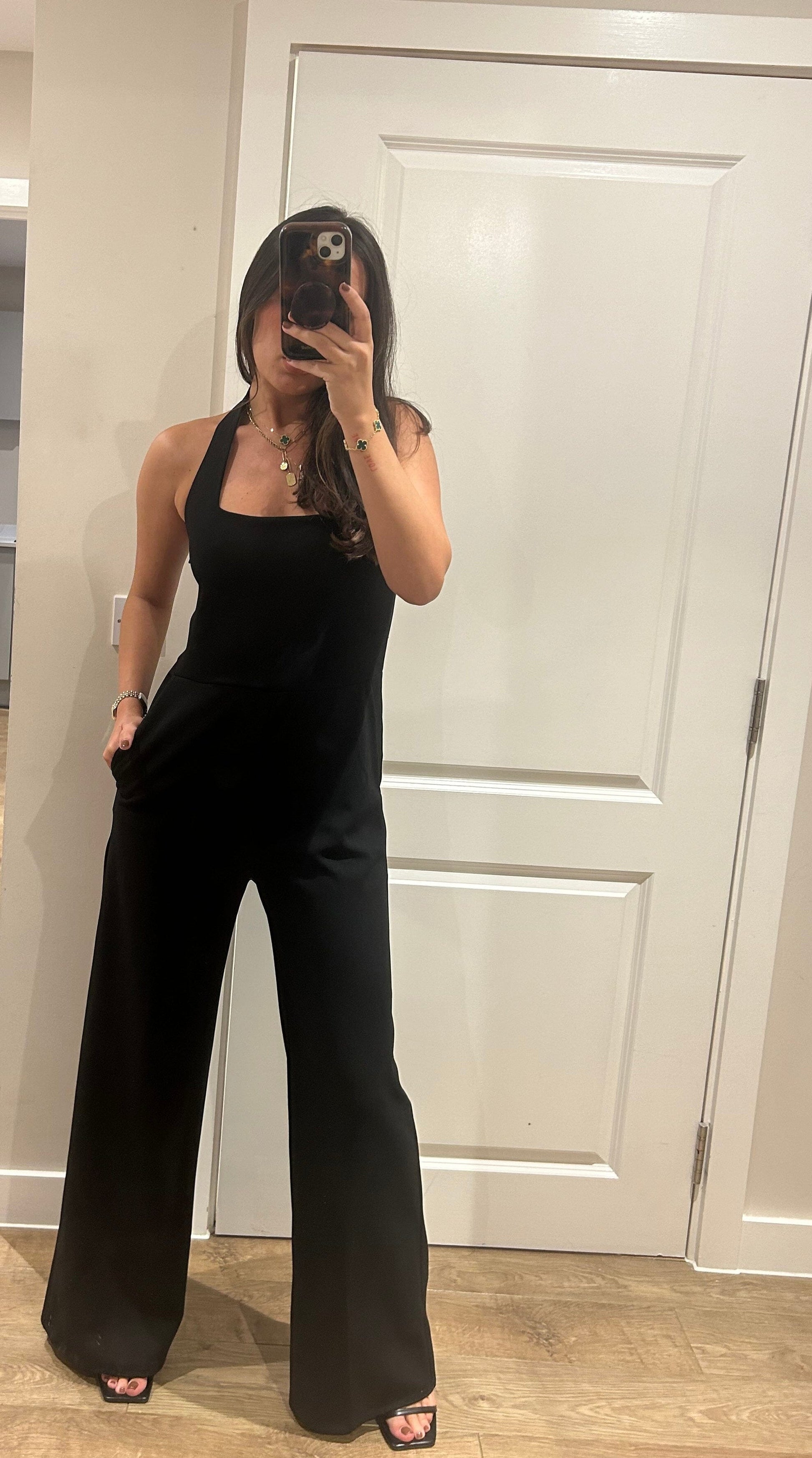 Halterneck Structured Jumpsuit