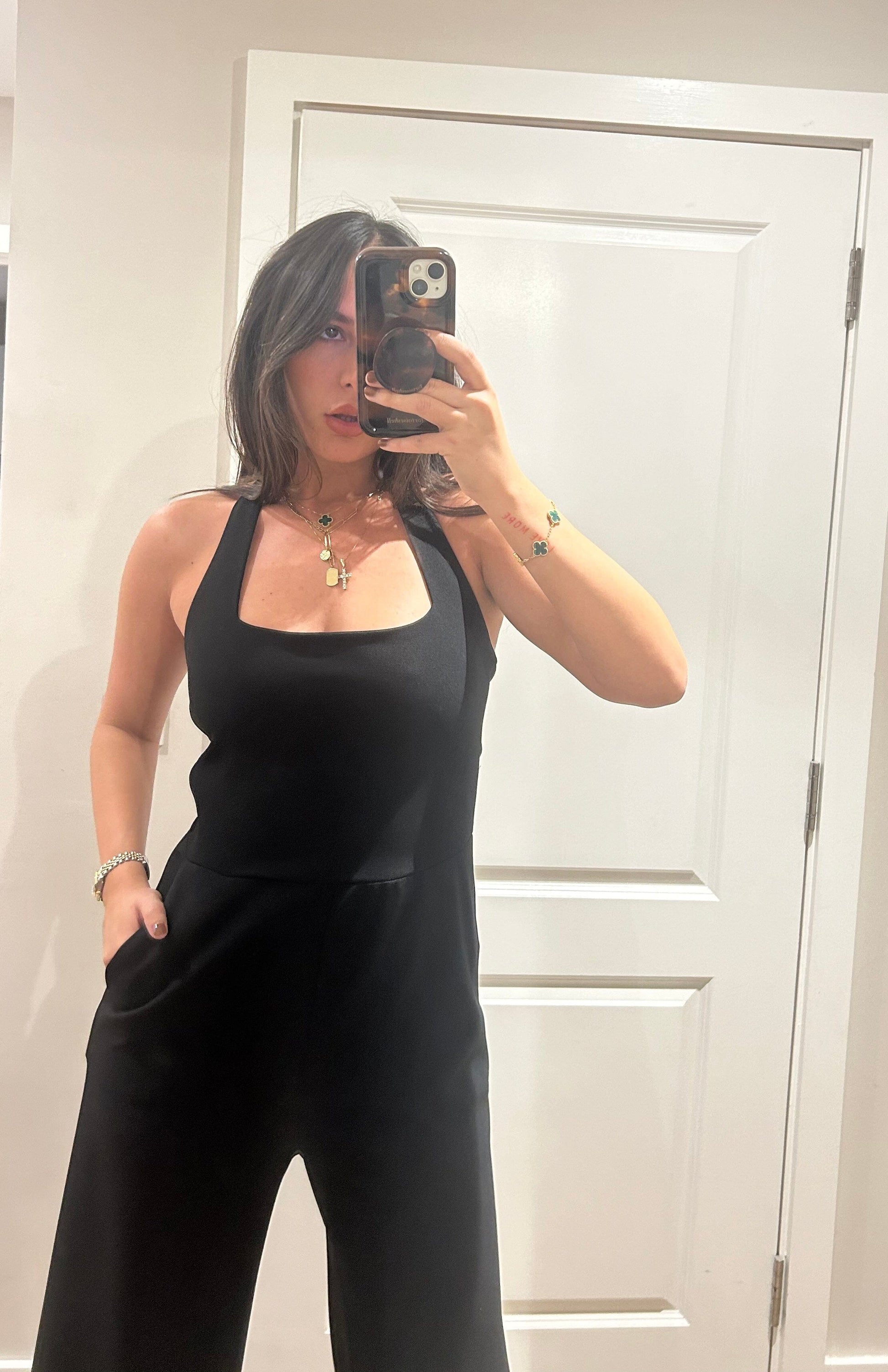 Halterneck Structured Jumpsuit