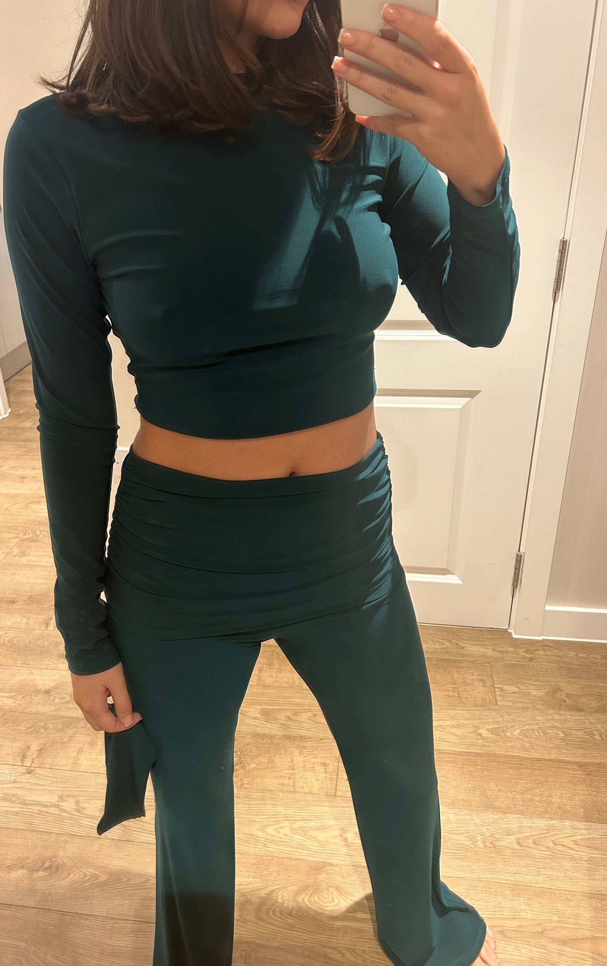 Forest Green Headband Overlay Skirt Lounge Wear