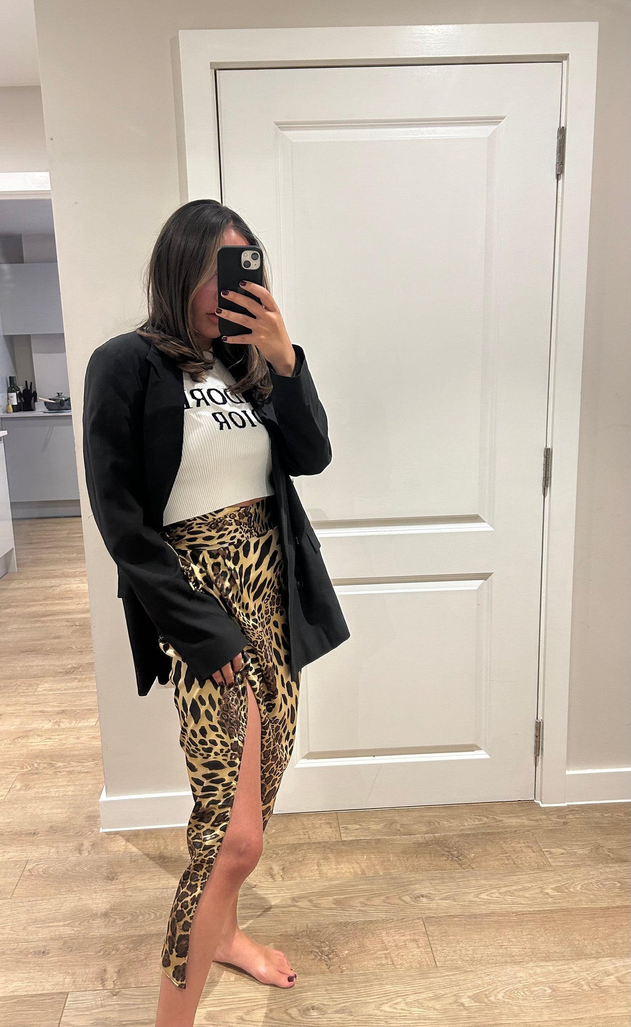 John zack wrap sales midi skirt animal print