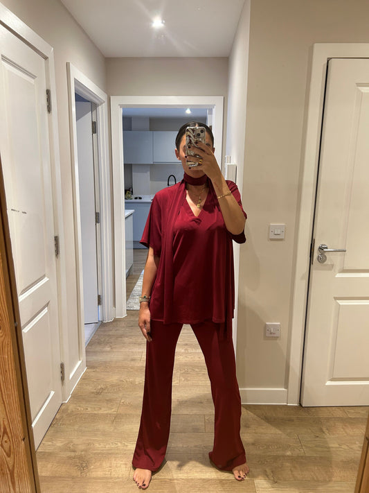 Wine Oversized T-Shirt Loungewear