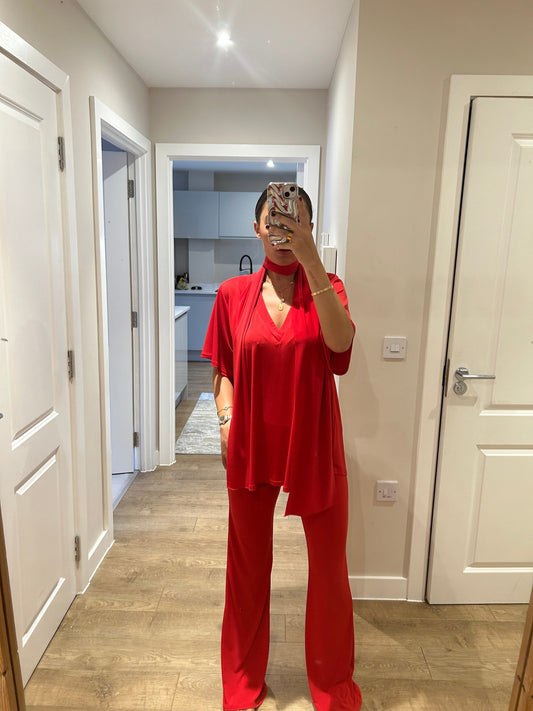Red Oversized T-Shirt Loungewear
