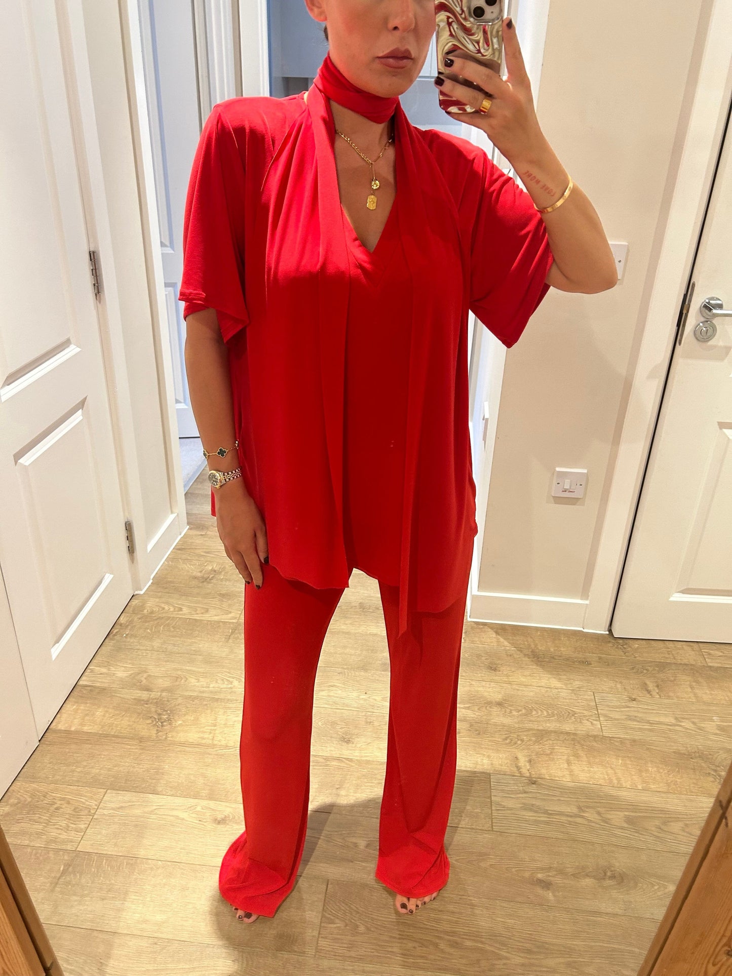 Red Oversized T-Shirt Loungewear
