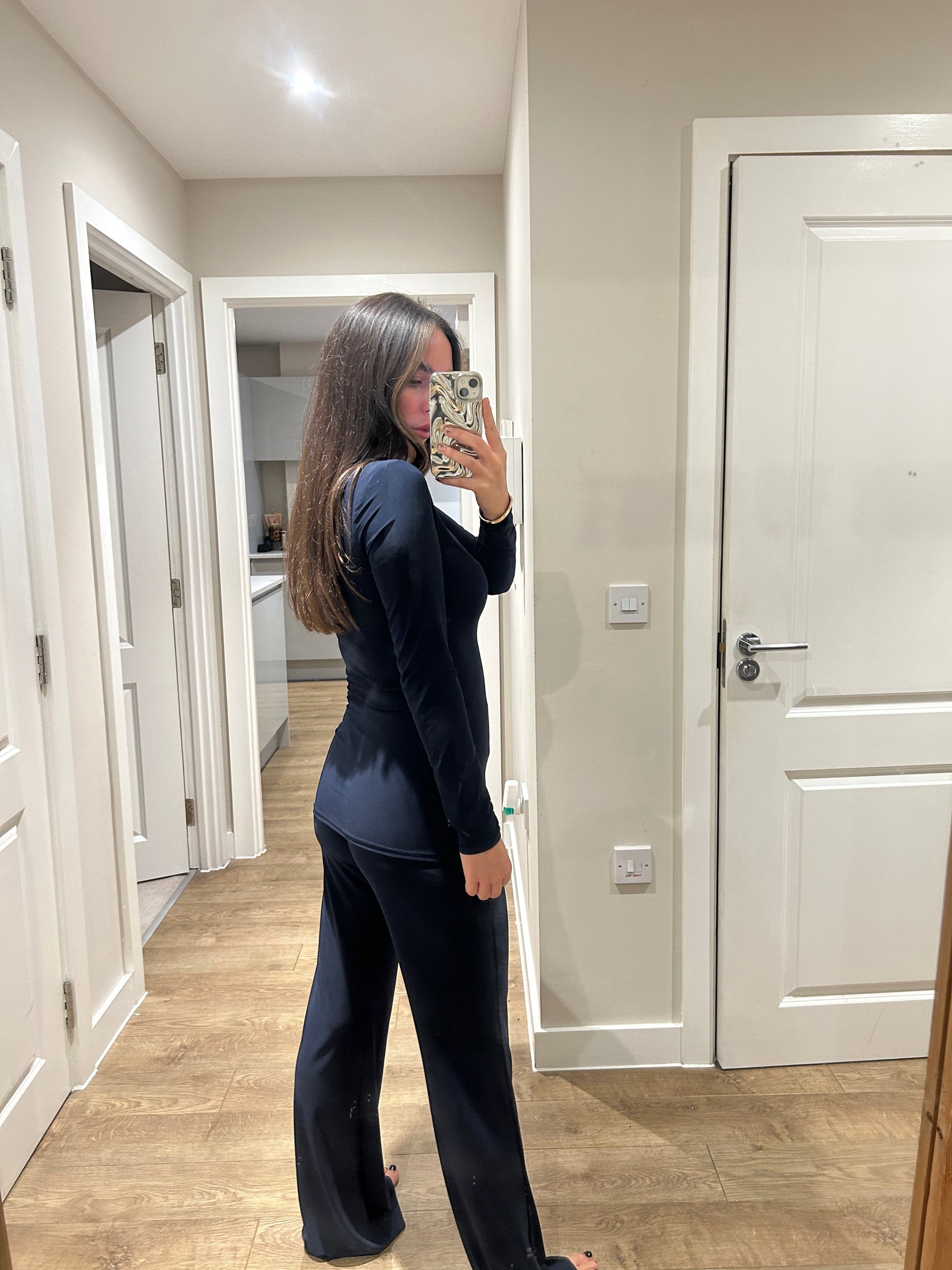 Navy Zara Long Sleeve Lounge Wear