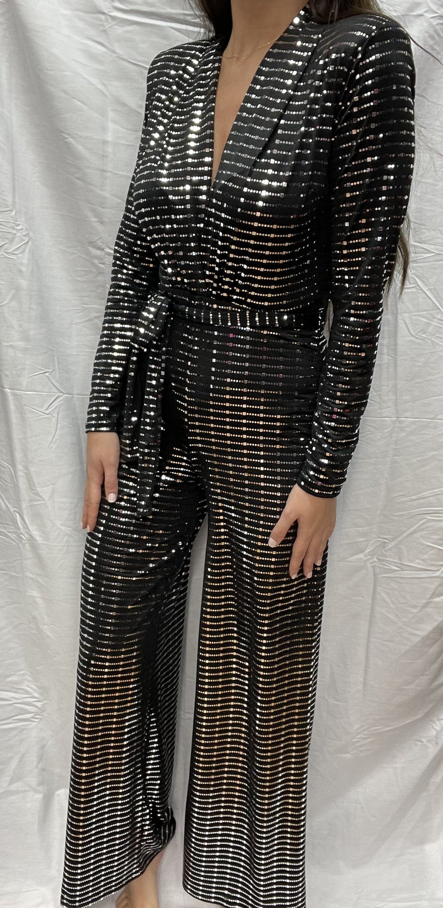 Silver Sequin Jumpsuit